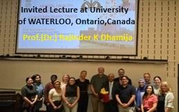Invited Lecture at University of Waterloo, Ontario, Canada